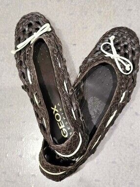 Geox Respira D91M4C Women's Woven Slip-On Sandals Flats Shoes Size 36